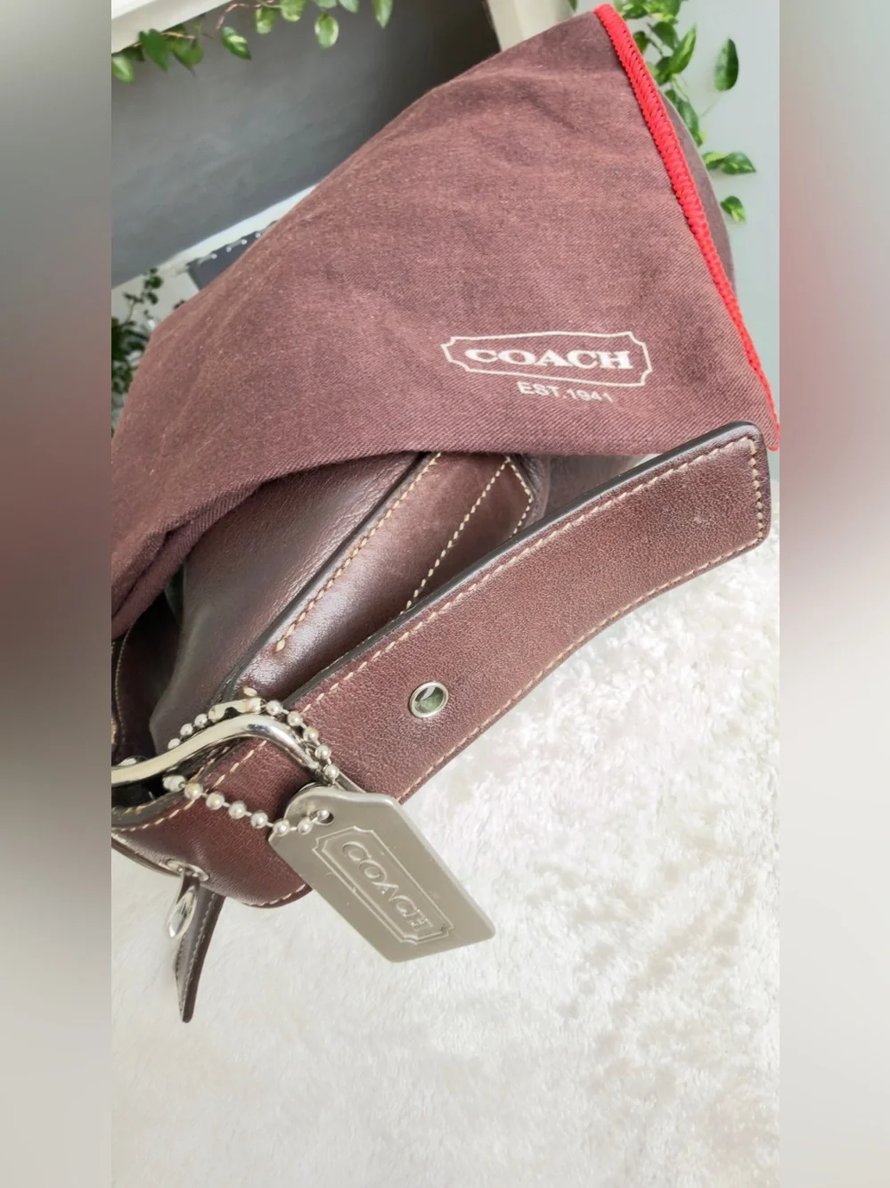 Vintage Coach Mahogany Leather Legacy Soho Bucket Hobo Bag 9186 Y2K
